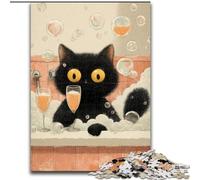 Puzzles 1000 pièces pour Adultes, Cadeaux artistiques, Chat Noir Abstrait, Jeux, Jouets, Cadeaux d'anniversaire Uniques pour Les Enfants de 14 Ans et Plus (Taille 26x38cm)