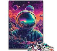 Puzzles 1000 pièces pour Adultes, Cadeaux, Astronaute, psychédélique, Anti-Stress, séjour, Tuer Le Temps, liste de souhaits avec Le Père Noël, 50x75cm