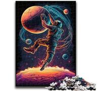 Puzzles 1000 pièces pour Adultes, Cadeaux, astronautes Jouant au Basket-Ball, Jeux éducatifs, décoration d'intérieur, Collection d'artistes, Beaux-Arts 26x38cm