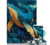 Puzzles 1000 pièces pour Adultes, Cadeaux Baleine Magique, Anti-Stress, Vacances à la Maison, Tuer Le Temps avec Affiche Assortie et Feuille de Questions 50x75cm