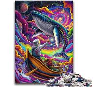 Puzzles 1000 pièces pour Adultes, Cadeaux, Baleine psychédélique, Jouet éducatif et décompressant, idéal pour la décoration de Bureau, 50x75cm