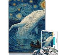 Puzzles 1000 pièces pour Adultes, Cadeaux Baleines dans Le Ciel étoilé, Puzzles pour Adolescents, Casse-tête - Cadeau d'anniversaire pour Homme (Taille 75x50cm)