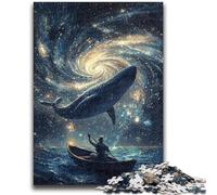 Puzzles 1000 pièces pour Adultes Cadeaux Baleines dans l'espace pour Les 14 Ans et Plus Difficile à compléter mais Amusant et Humoristique Superbes Cadeaux et Jouets 26x38cm