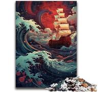 Puzzles 1000 pièces pour Adultes, Cadeaux, Bateau naviguant sur la Vague, pour Les 14 Ans et Plus, Jouet éducatif intellectuel décompressant, Excellent Cadeau 50x75cm