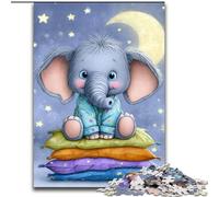Puzzles 1000 pièces pour Adultes, Cadeaux, bébé éléphant endormi, pour Jeu éducatif, Jouet, décoration d'intérieur Unique et Cadeaux (Taille 50x75cm)