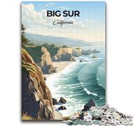 Puzzles 1000 pièces pour Adultes, Cadeaux Big sur, Californie, 1000 pièces pour Adolescents, avec Affiche et fiche de Questions-réponses pour Les 14 Ans et Plus (50x75cm)