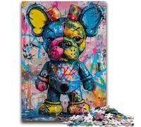 Puzzles 1000 pièces pour Adultes, Cadeaux, Bouledogue français, Graffiti, pour Les 14 Ans et Plus, Jeux éducatifs pour Adultes et Adolescents, Illustration, Cadeau, 50x75cm