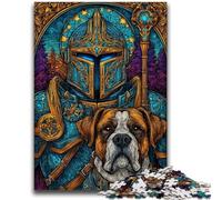 Puzzles 1000 pièces pour Adultes, Cadeaux Boxer et Chevalier, Divertissement en Famille avec Affiche et fiche de Questions Assorties, pour Les 14 Ans et Plus, 26x38cm