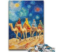 Puzzles 1000 pièces pour Adultes, Cadeaux, Caravane du désert avec chameaux, pour Les 14 Ans et Plus Difficile à réaliser, mais Amusant et Humoristique Superbes Cadeaux et Jouets 50x75cm