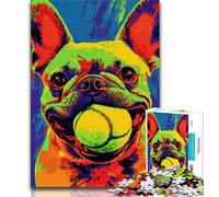 Puzzles 1000 pièces pour Adultes, Cadeaux, Carlin Jouant au Tennis, Jouets éducatifs pour Adultes, Jeux familiaux, Anniversaires et Cadeaux Uniques (Taille 38x26cm)