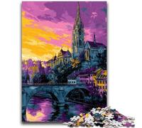 Puzzles 1000 pièces pour Adultes, Cadeaux Cathédrale de Berne, Suisse, Puzzles pour Adolescents, Jeu de Quiz, décoration Murale, Cadeaux d'anniversaire et de Noël Uniques (26x38cm)
