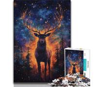 Puzzles 1000 pièces pour Adultes Cadeaux cerf de la forêt 1000 pièces pour Adolescents Jeux Amusants Chaque pièce est Unique - Jeu Familial Stimulant et Amusant 75x50cm