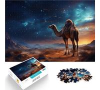 Puzzles 1000 pièces pour Adultes, Cadeaux “Chameau” Fait de Bois，Convient aux 14 Ans et Plus Entraînez Votre Cerveau et Vos Mains Cadeau d'anniversaire de Noël。Taille：50x75cm/19.6x29.5pouce