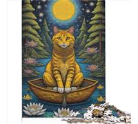 Puzzles 1000 pièces pour Adultes, Cadeaux, Chat Jaune, Puzzles Amusants en Carton pour Adultes, 1000 pièces, Jeu Familial pour Adultes et Enfants, 1000 pièces (26 x 38 cm)