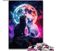 Puzzles 1000 pièces pour Adultes, Cadeaux Chat Noir et Blanc, Jeux, Jouets, Cadeaux d'anniversaire Uniques pour Les Enfants de 14 Ans et Plus (Taille 26x38cm)