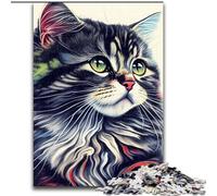 Puzzles 1000 pièces pour Adultes, Cadeaux, Chat, Pop Art, Visage d'animal, Jouets éducatifs, Jeux familiaux, Anniversaires et Cadeaux Uniques (Taille 50x75cm)