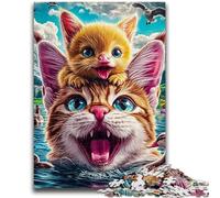 Puzzles 1000 pièces pour Adultes Cadeaux Chats et Chatons Convient aux 14 Ans et Plus Convient aux Couples Cadeaux pour Les Amis et la Famille 26x38cm