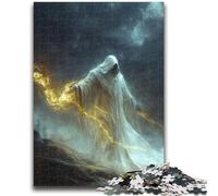 Puzzles 1000 pièces pour Adultes, Cadeaux, Chevalier mystérieux, Divertissement en Famille avec Affiche et fiche de Questions Assorties, pour Les 14 Ans et Plus, 26x38cm
