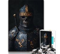 Puzzles 1000 pièces pour Adultes, Cadeaux, Chevalier Squelette, Difficile, avec des pièces entièrement emboîtables de Formes aléatoires (38x26cm)