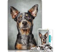 Puzzles 1000 pièces pour Adultes, Cadeaux, Chien néon, Anti-Stress, Vacances à la Maison, avec Affiche et fiche de Questions-réponses Assorties (38x26cm)
