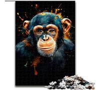 Puzzles 1000 pièces pour Adultes, Cadeaux chimpanzé, Anti-Stress, Vacances à la Maison, Tuer Le Temps, améliorer l'amour Entre Couples, 50x75cm