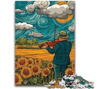 Puzzles 1000 pièces pour Adultes, Cadeaux, Ciel étoilé, Champ de tournesols, Jeu Stimulant pour Femmes, Cadeaux pour Hommes (75x50cm)