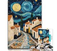 Puzzles 1000 pièces pour Adultes, Cadeaux, Ciel Nocturne, Maison, Jeu Familial, Anti-Stress, défi Difficile, renforce l'amour Entre Couples, 38x26cm
