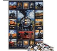 Puzzles 1000 pièces pour Adultes, Cadeaux, Collage de Train, pour Les 14 Ans et Plus, Jeu intellectuel, Cadeaux d'anniversaire de Noël (Taille 50x75cm)