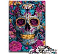 Puzzles 1000 pièces pour Adultes, Cadeaux, crâne et Papillon, 1000 pièces pour Adolescents, Jouets éducatifs, Jeux Anti-Stress, Cadeaux d'anniversaire Uniques (75x50cm)