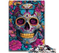 Puzzles 1000 pièces pour Adultes, Cadeaux, crâne et Papillon, pour Les 14 Ans et Plus, Jeux de Famille, Jeu de Noël, Cadeaux pour Femmes, 50x75cm
