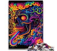Puzzles 1000 pièces pour Adultes, Cadeaux, crâne psychédélique, Jeux éducatifs pour Adultes et Adolescents, Illustration, Cadeau, 26x38cm
