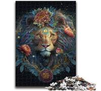 Puzzles 1000 pièces pour Adultes, Cadeaux, crinière de Lion stellaire, Anti-Stress, séjour, Tuer Le Temps, liste de souhaits avec Le Père Noël 50x75cm