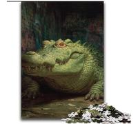 Puzzles 1000 pièces pour Adultes, Cadeaux, Crocodile Animal, Aide Le Cerveau à exercer, Jouets addictifs pour cultiver la Patience, décoration Murale 38x52cm
