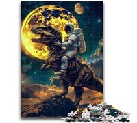Puzzles 1000 pièces pour Adultes, Cadeaux d'astronaute chevauchant Un tyrannosaure Rex, Puzzles pour Adultes, Anniversaires et Cadeaux Uniques pour Les 14 Ans et Plus (75x50cm)