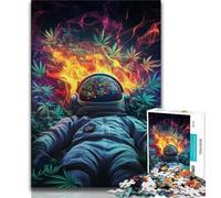 Puzzles 1000 pièces pour Adultes, Cadeaux d'astronaute psychédélique, Jeux Amusants en Famille, activités Amusantes à la Maison, Cadeau d'anniversaire, Cadeaux de Voyage (38x26cm)