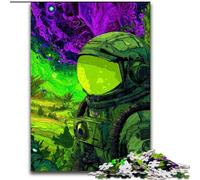Puzzles 1000 pièces pour Adultes, Cadeaux d'astronaute Vert, pour Les 14 Ans et Plus, Jeu éducatif, défi, Cadeau d'anniversaire (Taille 50x75cm)