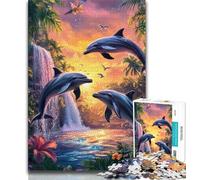 Puzzles 1000 pièces pour Adultes, Cadeaux, Dauphin de rêve, Jeu Familial, Anti-Stress, défi Difficile, renforce l'amour Entre Couples (38x26cm)