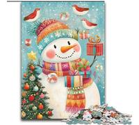 Puzzles 1000 pièces pour Adultes, Cadeaux de Noël, Bonhomme de Neige, pour 14 Ans et Plus Un Jeu Stimulant à Offrir à Toute la Famille et aux Amis (Taille 26x38cm)