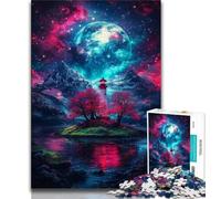 Puzzles 1000 pièces pour Adultes, Cadeaux Dengta sous la Lune de Sang, Aide Le Cerveau à exercer des Jouets addictifs pour cultiver la Patience, décoration Parfaite 75x50cm