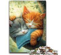 Puzzles 1000 pièces pour Adultes, Cadeaux, Deux Chats, Jeux éducatifs, décoration de la Maison, Jeu éducatif pour Anniversaire, Noël, 38x26cm