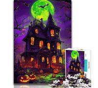 Puzzles 1000 pièces pour Adultes, Cadeaux d'halloween, château, Jouet éducatif, Jeux familiaux Amusants, décoration d'intérieur Unique (Taille 38x26cm)