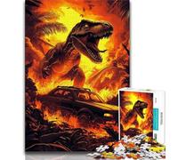 Puzzles 1000 pièces pour Adultes, Cadeaux, Dinosaure en Flamme, Aide Le Cerveau à exercer, Jouets addictifs pour cultiver la Patience, Cadeau pour Les Anniversaires 75x50cm