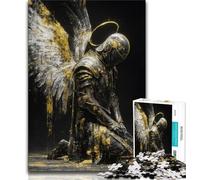 Puzzles 1000 pièces pour Adultes, Cadeaux Dix Chevaliers Anges médiévaux, Anti-Stress, Vacances à la Maison, Tue Le Temps avec Affiche et fiche de Questions Assorties (38x26cm)