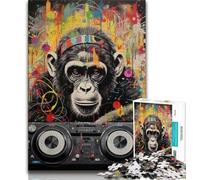 Puzzles 1000 pièces pour Adultes, Cadeaux DJ Monkey, Puzzle 1000 pièces, Anti-Stress, défi Difficile, adapté à la décoration de Bureau (Taille 75x50cm)