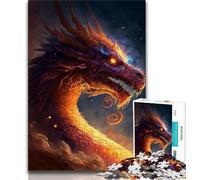 Puzzles 1000 pièces pour Adultes Cadeaux Dragon de feu au Paradis Puzzle 1000 pièces Anti-Stress Staycation Kill Time Interaction Parent-Enfant 26x38cm