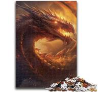 Puzzles 1000 pièces pour Adultes Cadeaux Dragon Flamme pour et à partir de 14 Ans Jouets de Jeu Car il est idéal comme Cadeau pour Toute la Famille 26x38cm