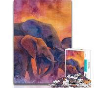 Puzzles 1000 pièces pour Adultes, Cadeaux, éléphants d'Afrique, Jeu Familial, Anti-Stress, défi Difficile, renforce l'amour Entre Couples (38x26cm)