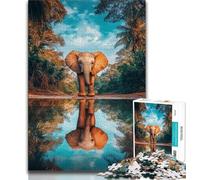 Puzzles 1000 pièces pour Adultes, Cadeaux, éléphants de forêt, Puzzles pour Adolescents, Jeux éducatifs, Jouets à Faire soi-même, Superbes Cadeaux et Jouets (Taille 38x26cm)