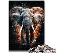 Puzzles 1000 pièces pour Adultes, Cadeaux, éléphants fantastiques, Divertissement en Famille, avec Affiche et fiche de Questions Assorties, pour Les 14 Ans et Plus, 26x38cm