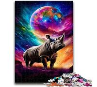 Puzzles 1000 pièces pour Adultes, Cadeaux Fantaisie pour Adolescents, rhinocéros, Parfaits pour Les soirées Jeux, Jouet coloré pour la Maison (50x75cm)